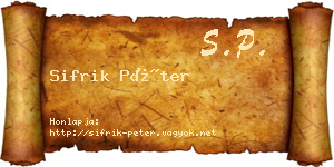Sifrik Péter névjegykártya