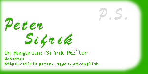 peter sifrik business card